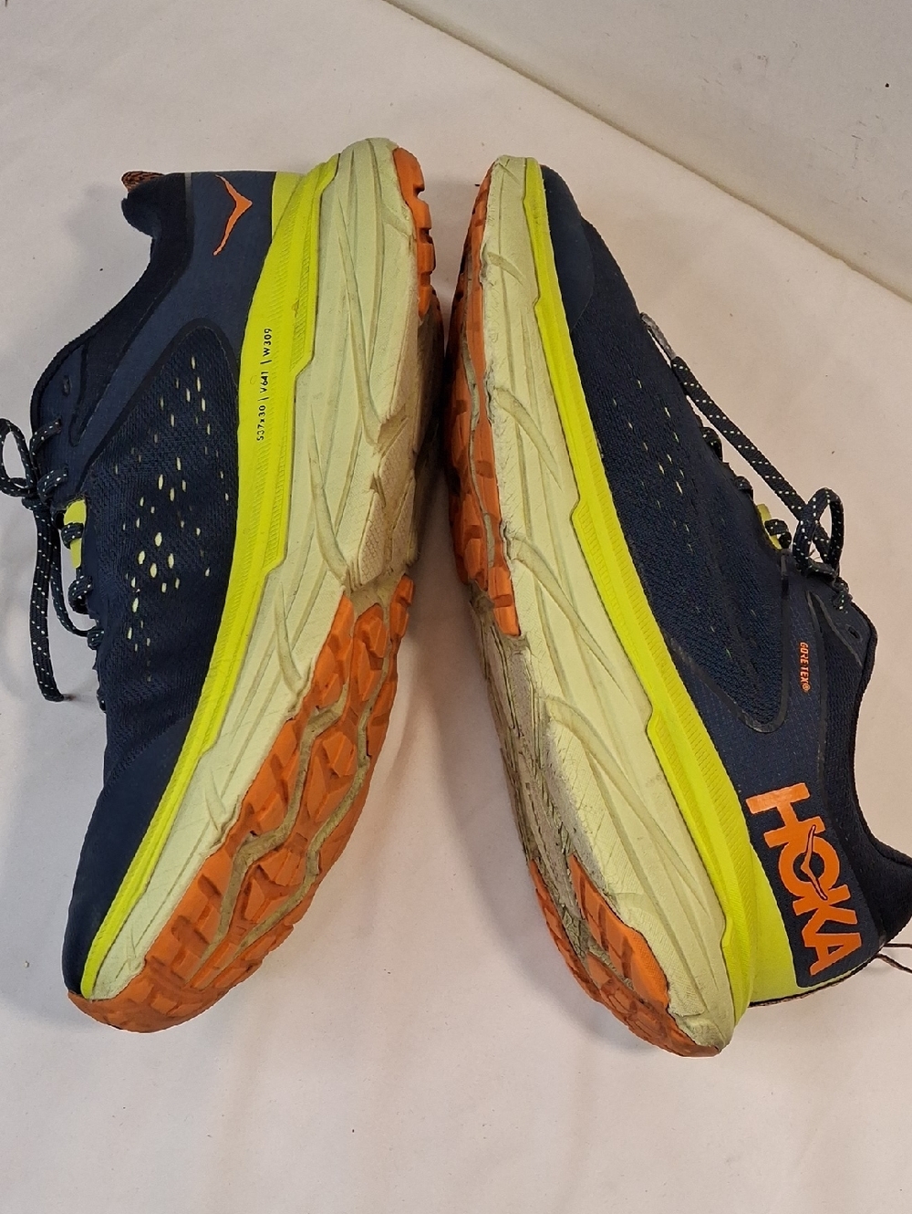 Hoka Challenger ATR 6GTX Men's Navy w/Neon Yellow/ Orange All Terrain Sneakers